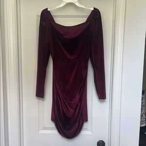 Altar'd State Deep Red Long Sleeve Dress